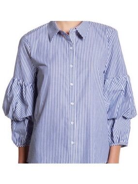 Ro & De | Top | Ruched Long Sleeve Button Down